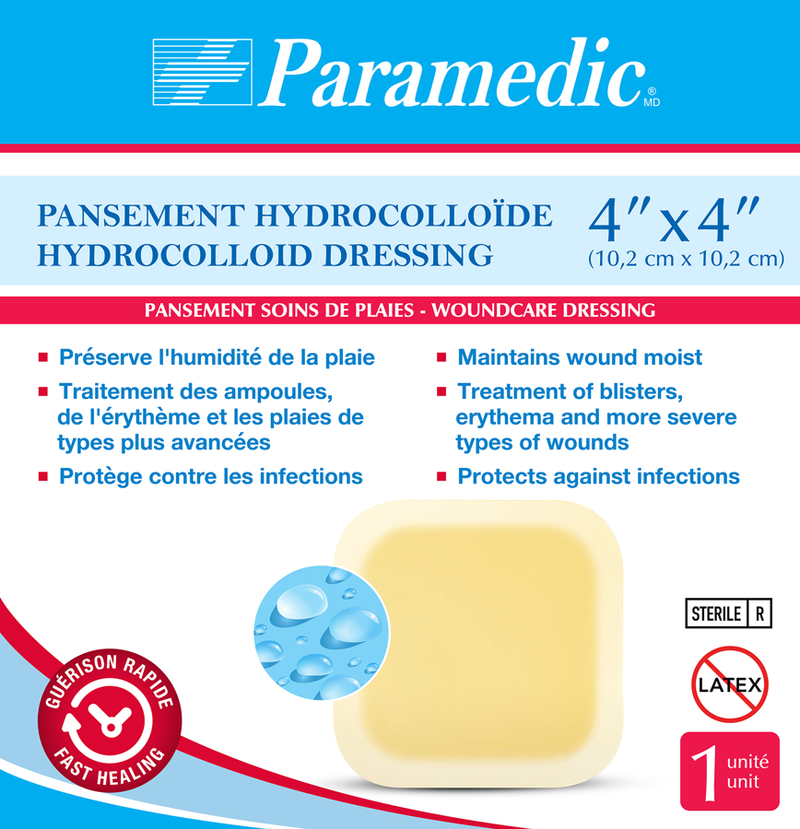 Pansement Hydrocolloid 4"X4" (1Un) Paramedic Canada