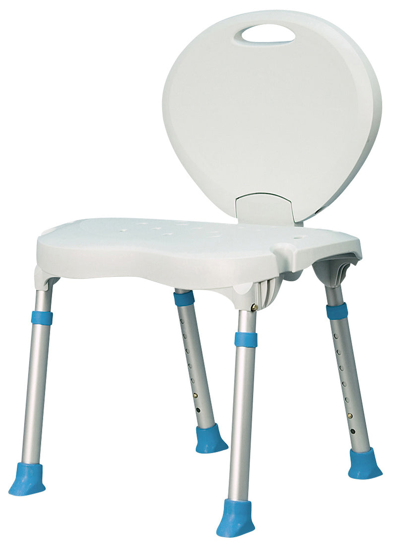 AquaSense chaise de bain et de douche réglable avec siège et dossier antidérapants confortables, Blanc